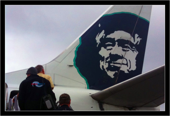 Boarding my Alaska Airlines flight in Juneau