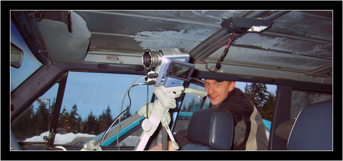 Bare jeep ceiling, please ignore the incidental Cody and camera