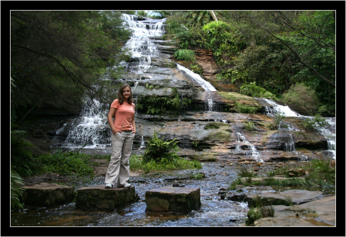 Oksana in front of the Katoomba Cascades