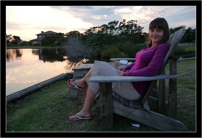 Oksana relaxing in Hatteras