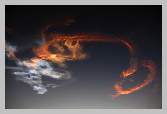 Sunlight on the Space Shuttle Discoverys exhaust plume